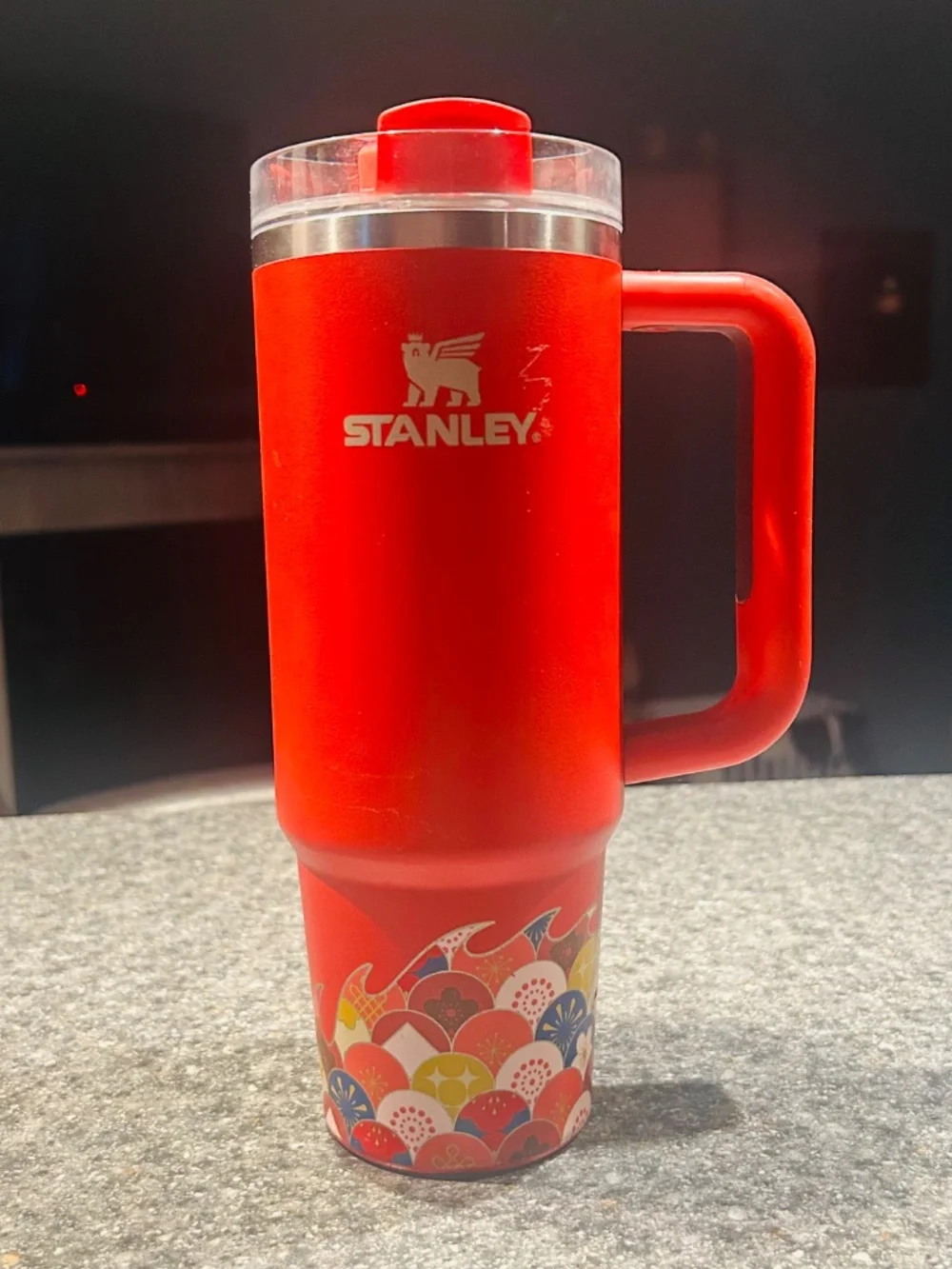 Stanley 40oz Quencher Red Floral Limited Edition Tumbler - Picture 4 of 7